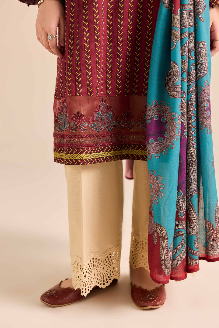 2 Piece - Printed Embroidered Suit - PW25-91Shop 