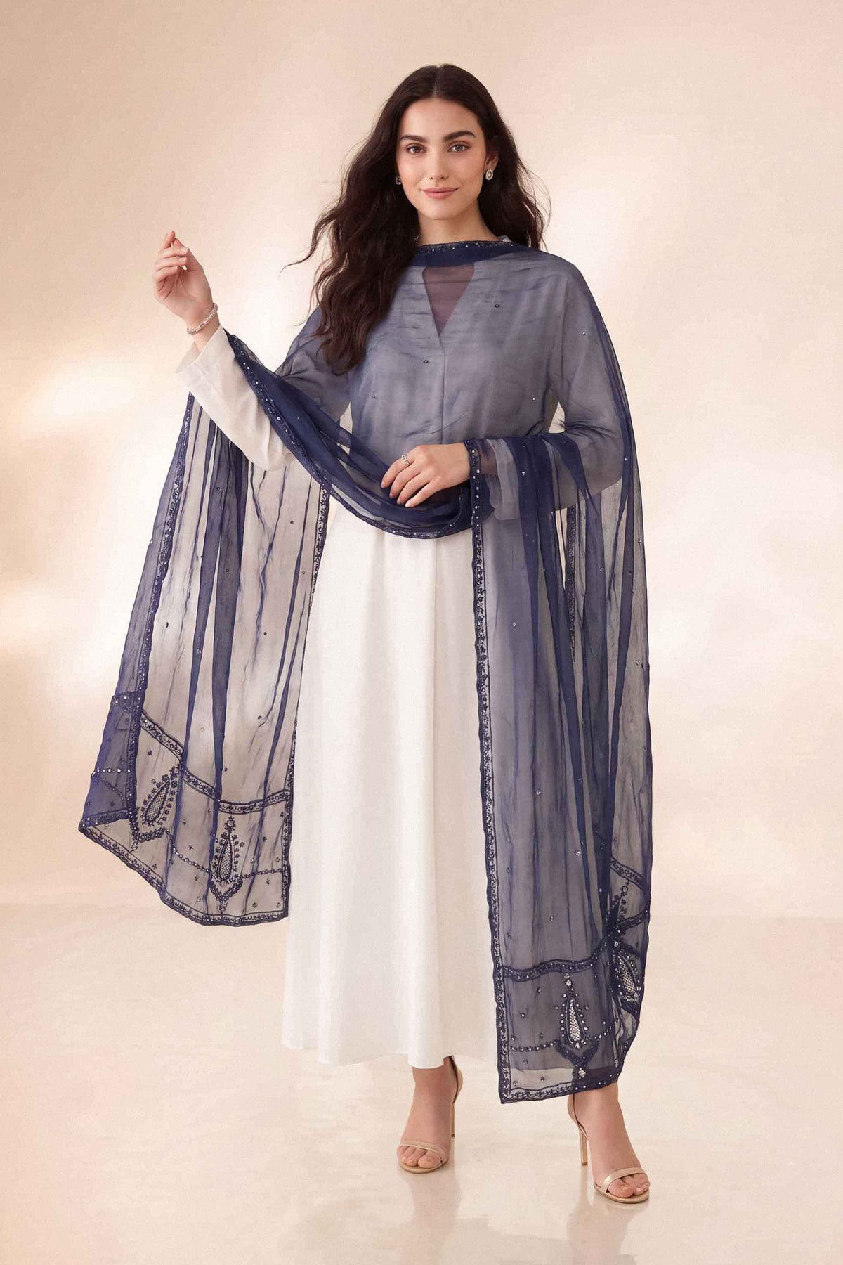 Embroidered Dupatta - ST1DE-LUXE26WV1-3 for Women -  Luxury Pret Collection | Nishat | Shop Online 