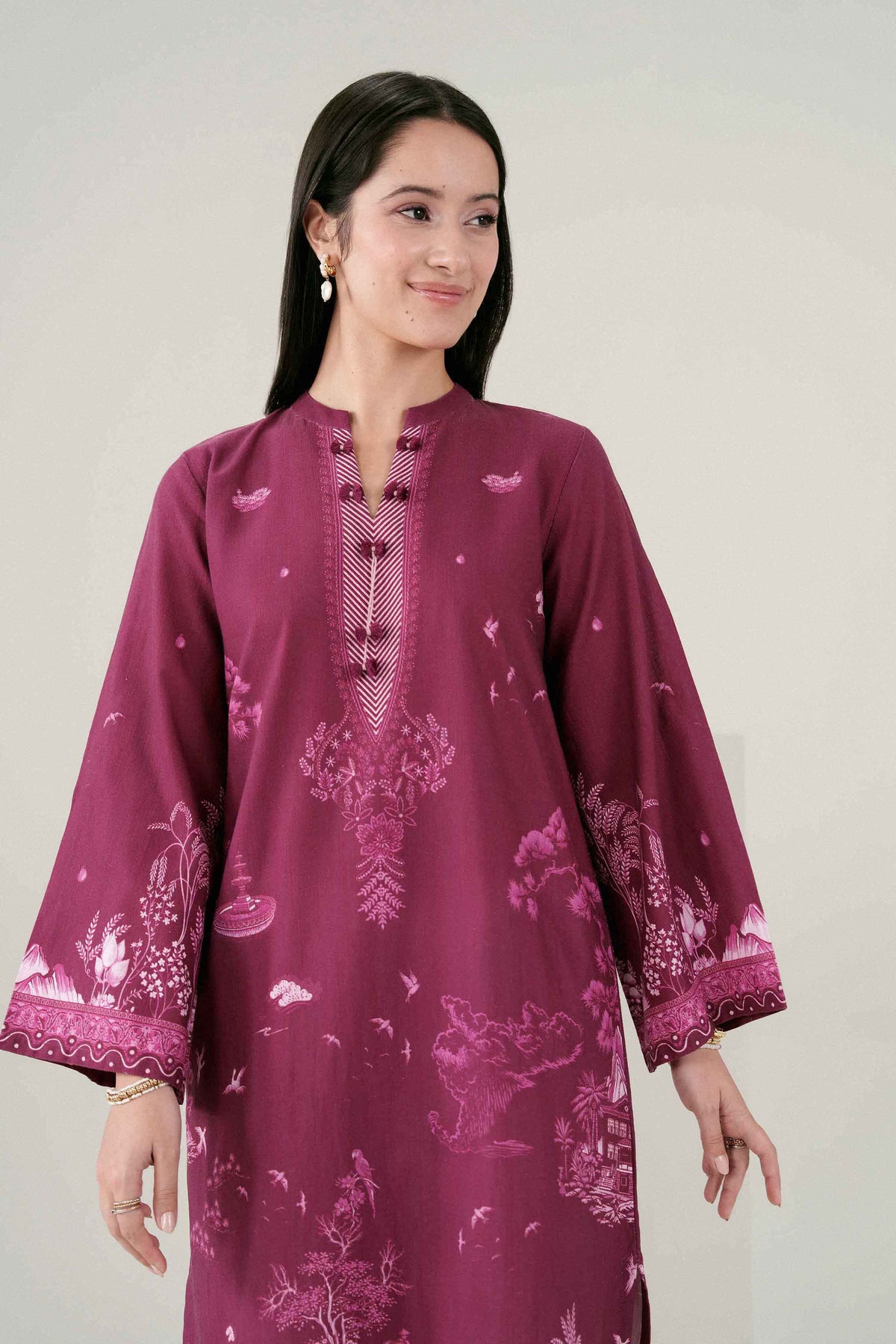 Printed Shirt - ST1S-PRET26WV2-6 for Women - Pret Collection | Nishat | Shop Online