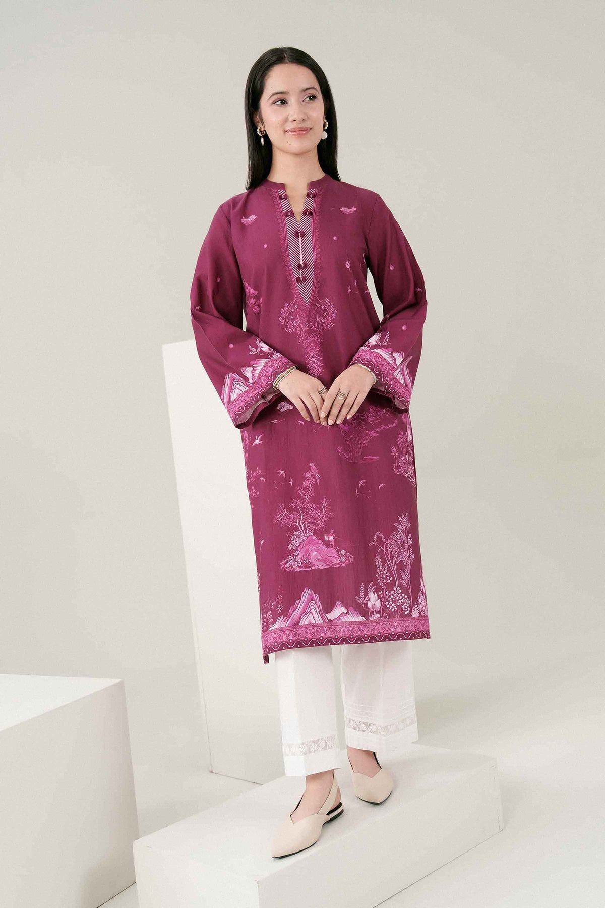 Printed Shirt - ST1S-PRET26WV2-6 for Women - Pret Collection | Nishat | Shop Online