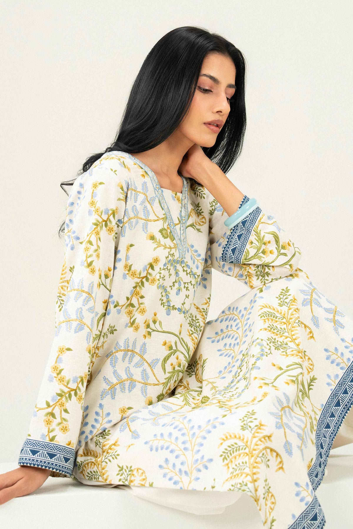 Printed Embroidered Shirt - ST1SE-PRET26WV2-2 for Women - Pret Collection | Nishat | Shop Online 