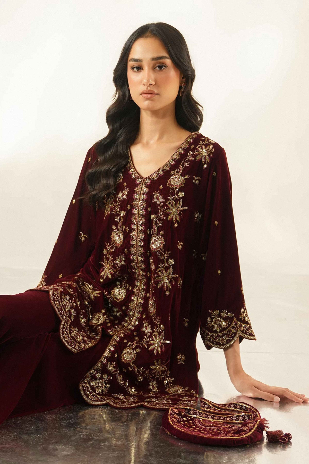 2 Piece - Embroidered Suit - ST2STE-LUXE26WV2-45 for Women - Pret Collection | Nishat | Shop Online 