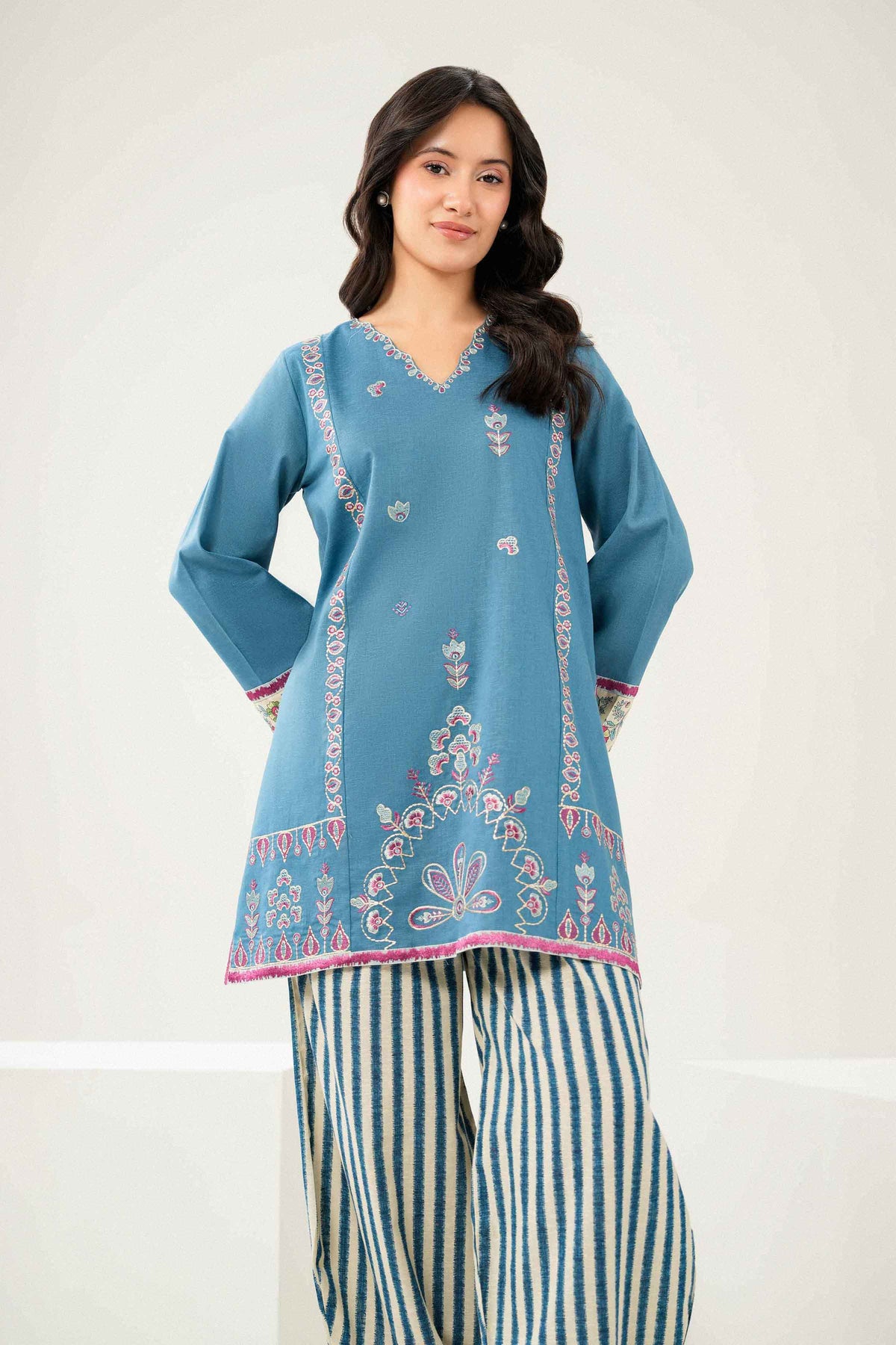 2 Piece - Printed Embroidered Suit - ST2STE-PRET26WV2-22