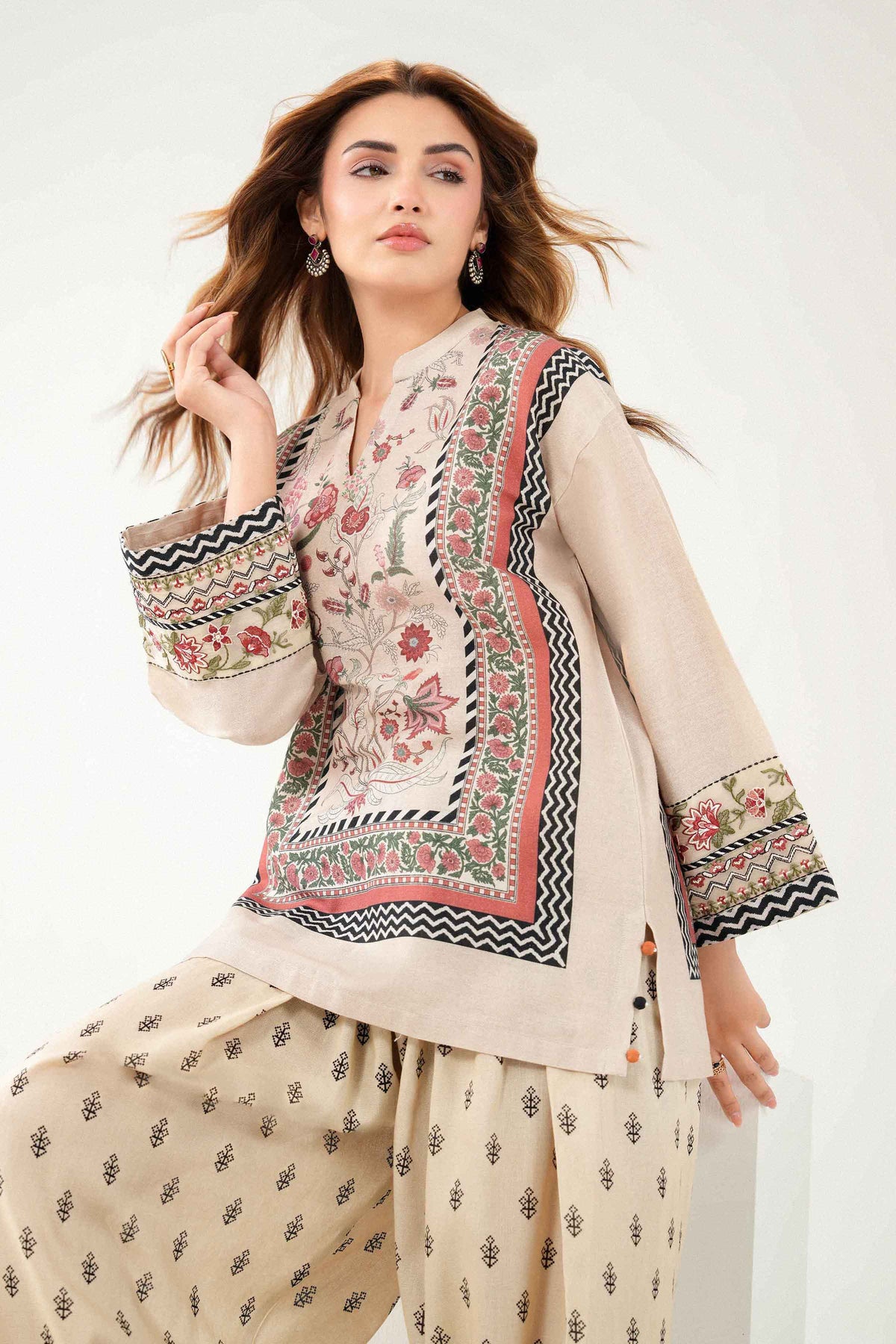 2 Piece - Printed Embroidered Suit - ST2STE-PRET26WV2-50