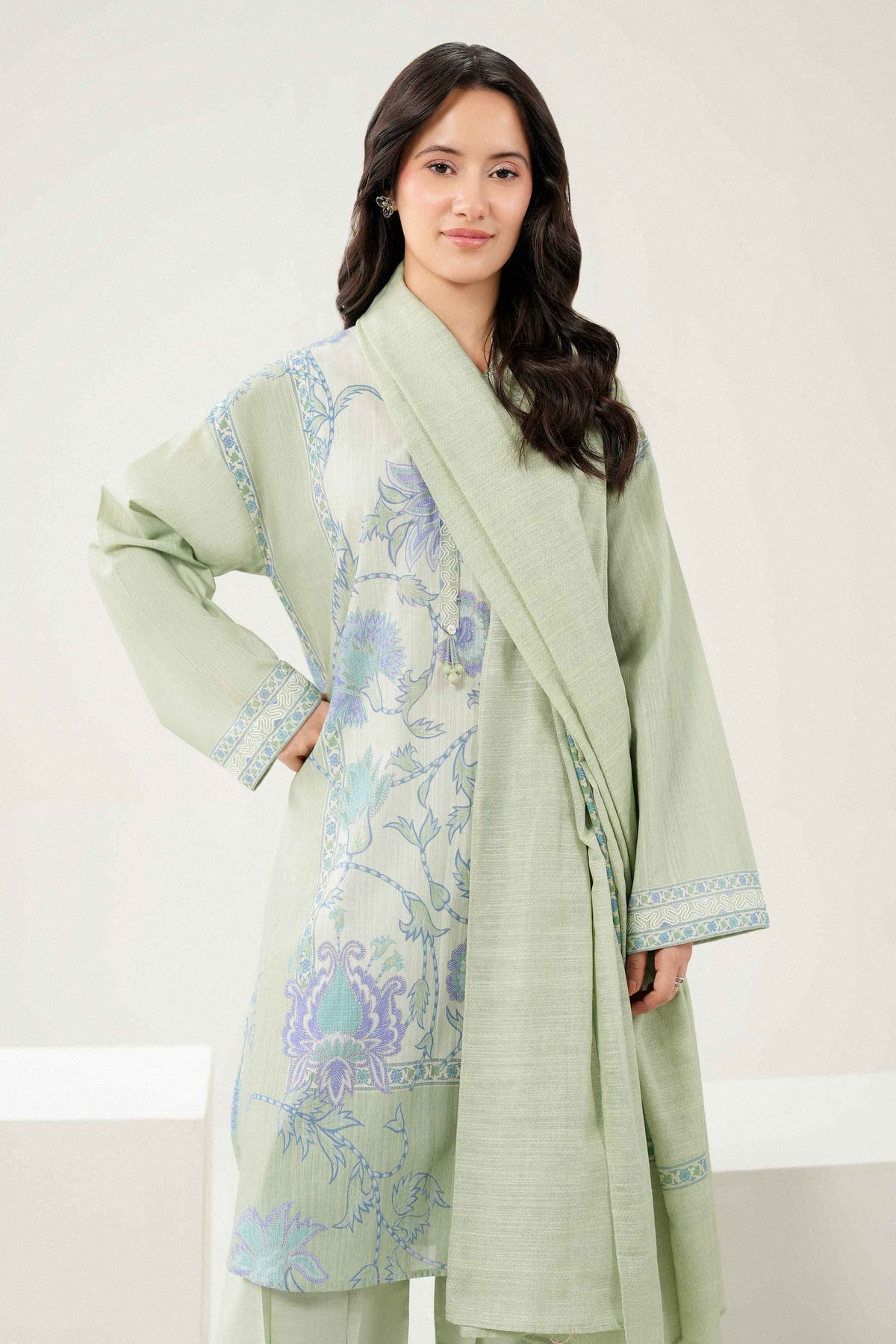 3 Piece - Printed Embroidered Suit - ST3PE-PRET26WV1-1