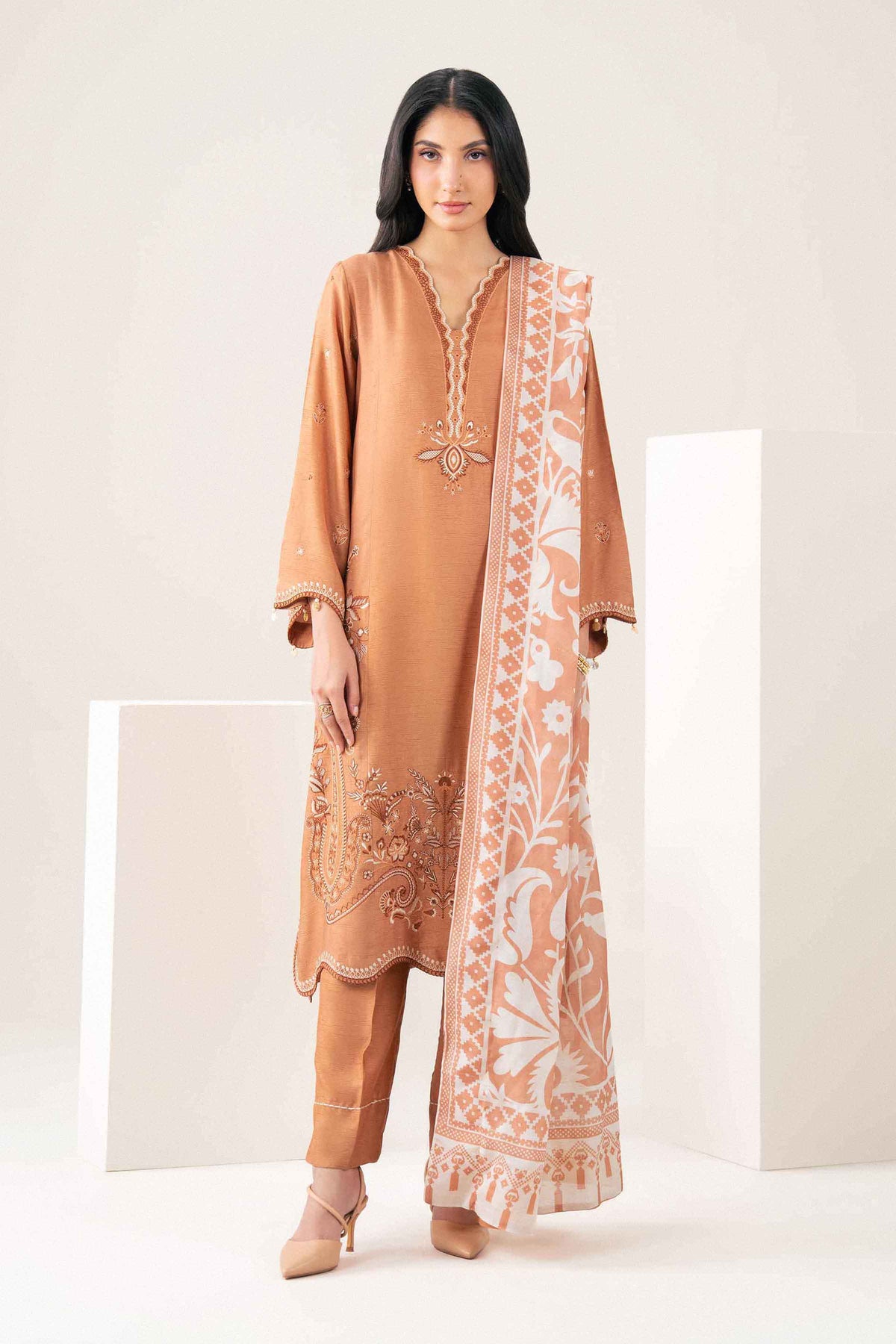 3 PIECE - PRINTED EMBROIDERED SUIT - ST3PE-PRET26WV1-13 for Women - Pret Collection | Nishat | Shop Online