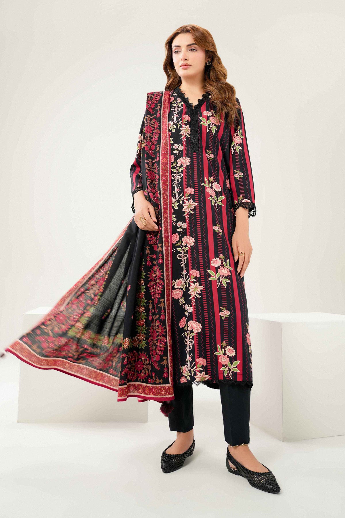 3 PIECE - PRINTED EMBROIDERED SUIT - ST3PE-PRET26WV1-28 for Women - Pret Collection | Nishat | Shop Online