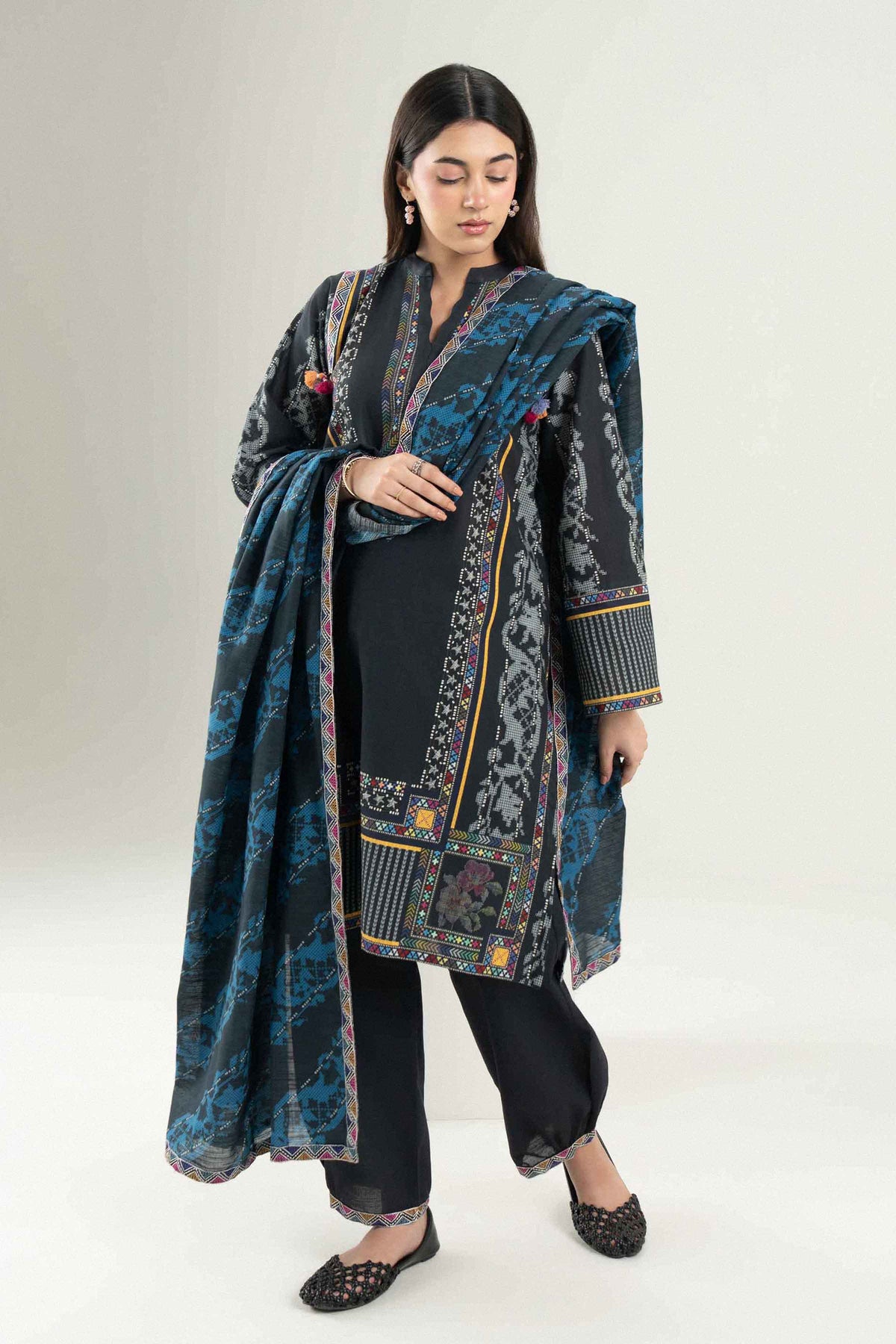 3 Piece - Printed Embroidered Suit - ST3PE-PRET26WV1-3 for Women - Pret Collection | Nishat | Shop Online