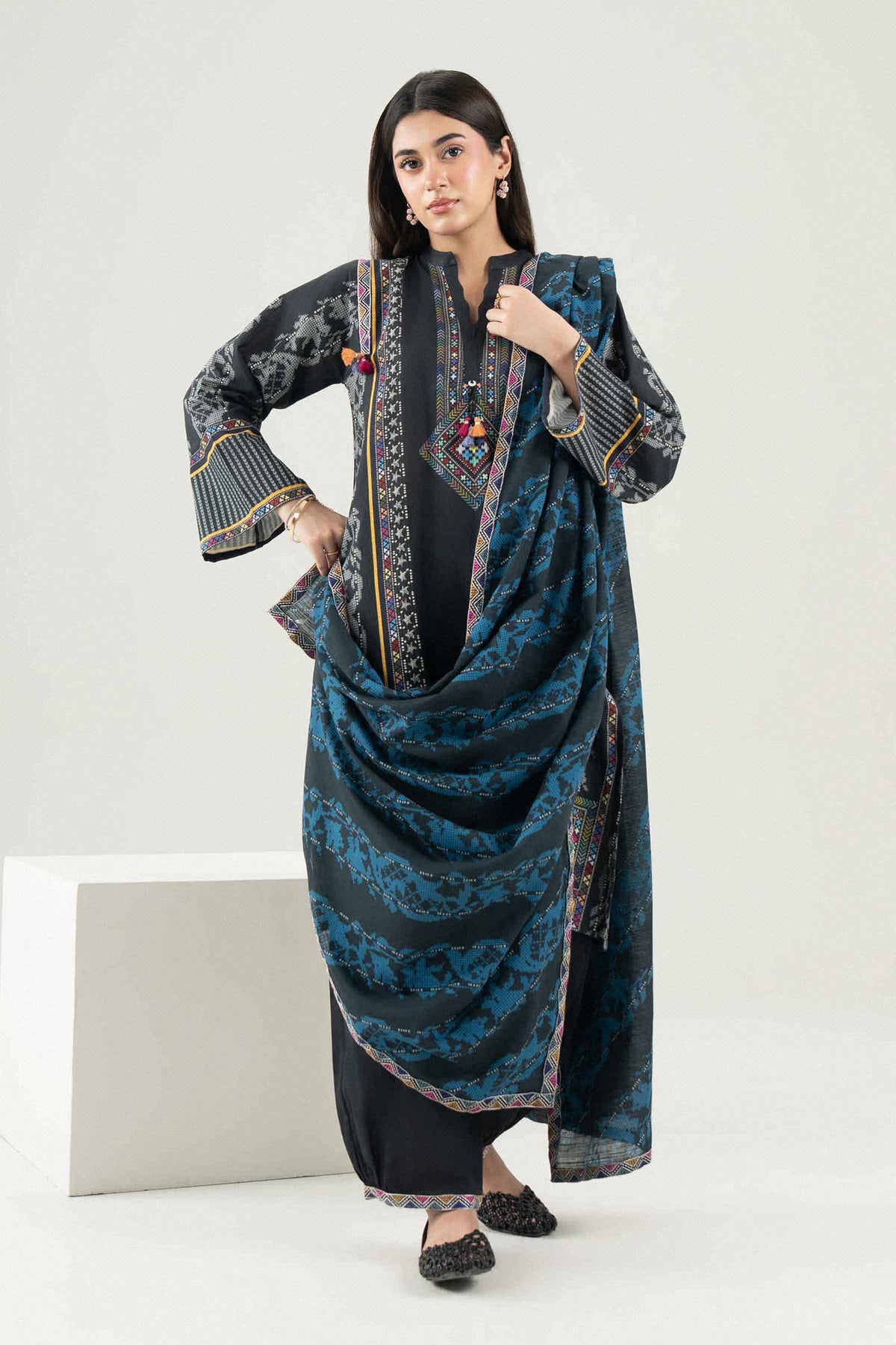 3 Piece - Printed Embroidered Suit - ST3PE-PRET26WV1-3 for Women - Pret Collection | Nishat | Shop Online