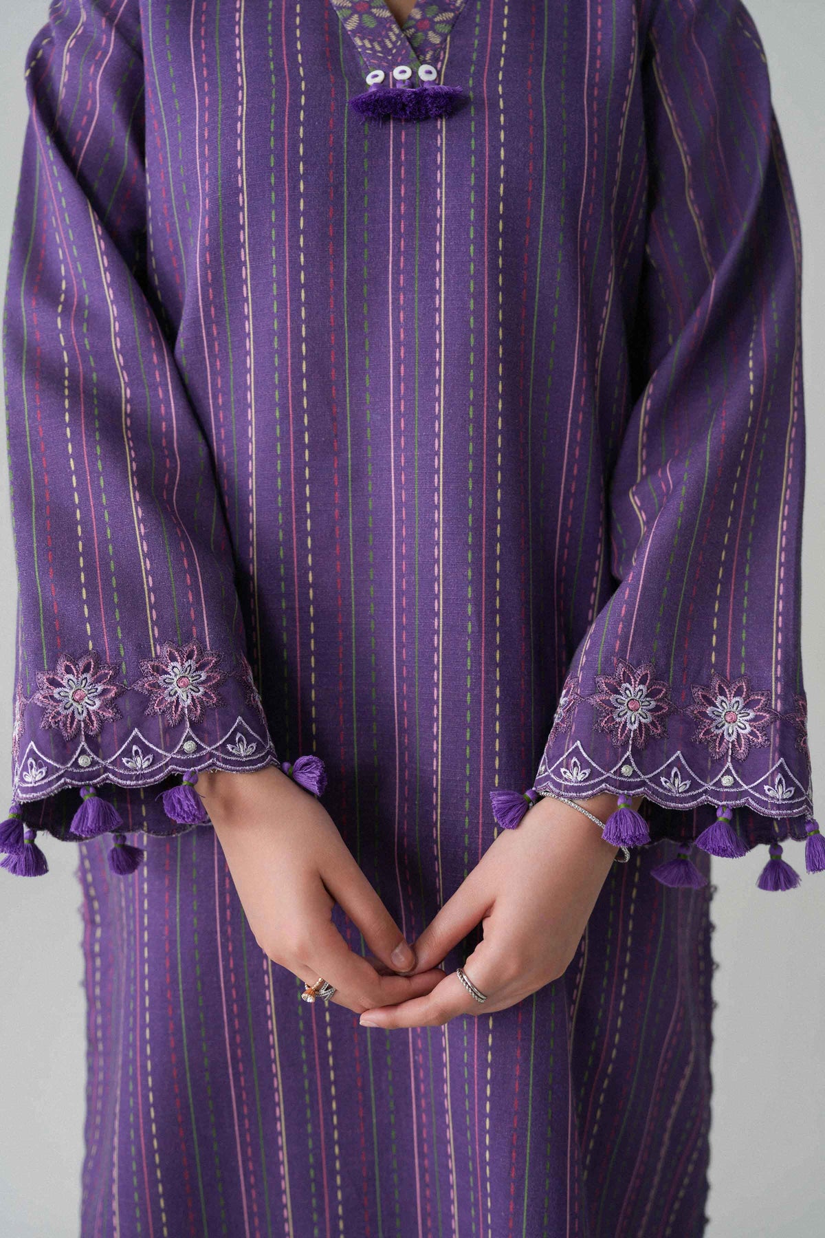 2 Piece - Printed Embroidered Suit - U2STE-NISHA26WV1-47