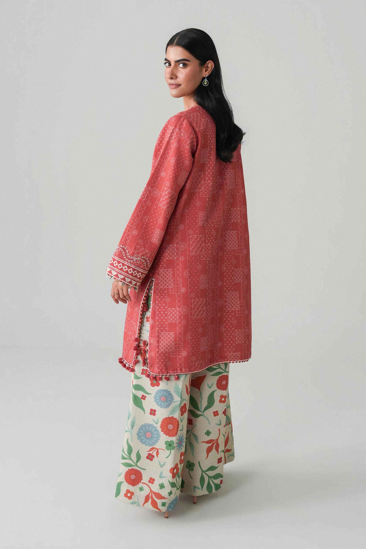 2 Piece - Printed Embroidered Suit - U2STE-NISHA26WV1-48