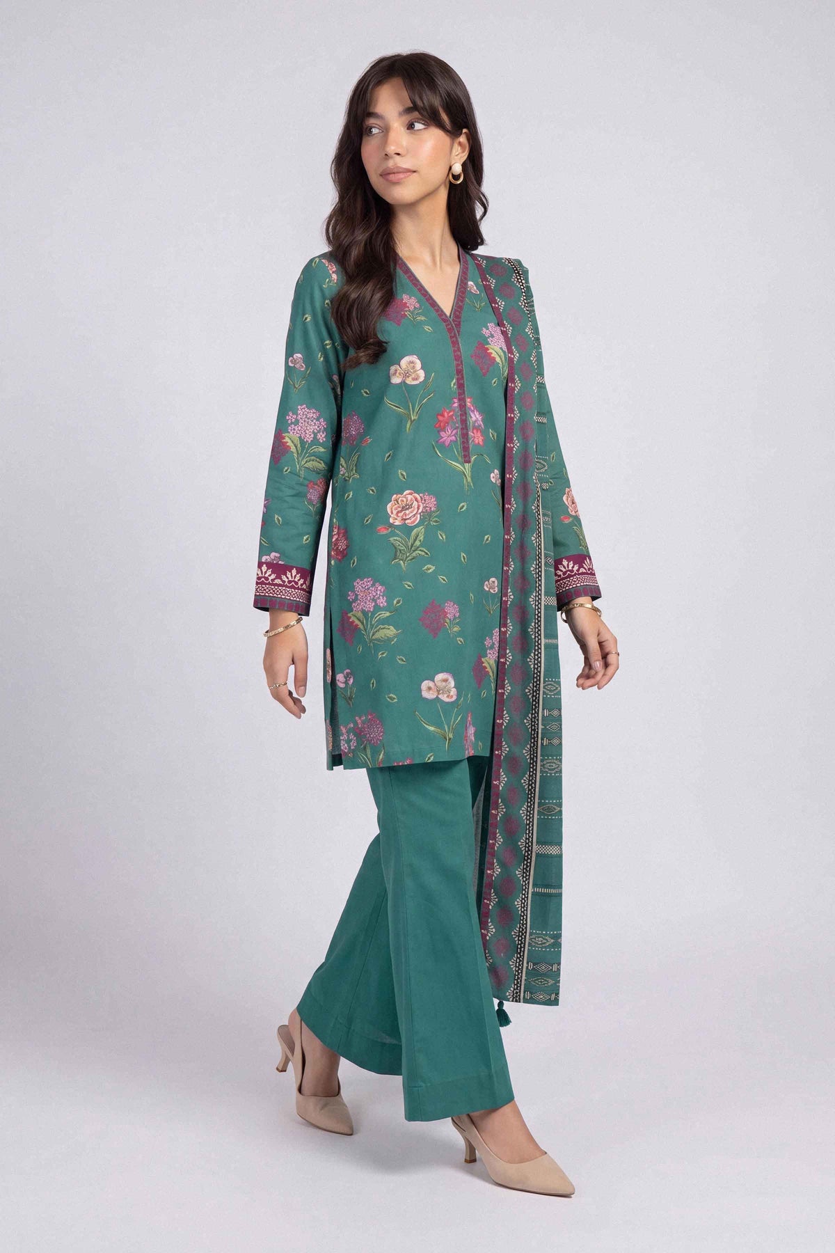 3 Piece - Printed Suit - U3P-NISHA26WV1-79