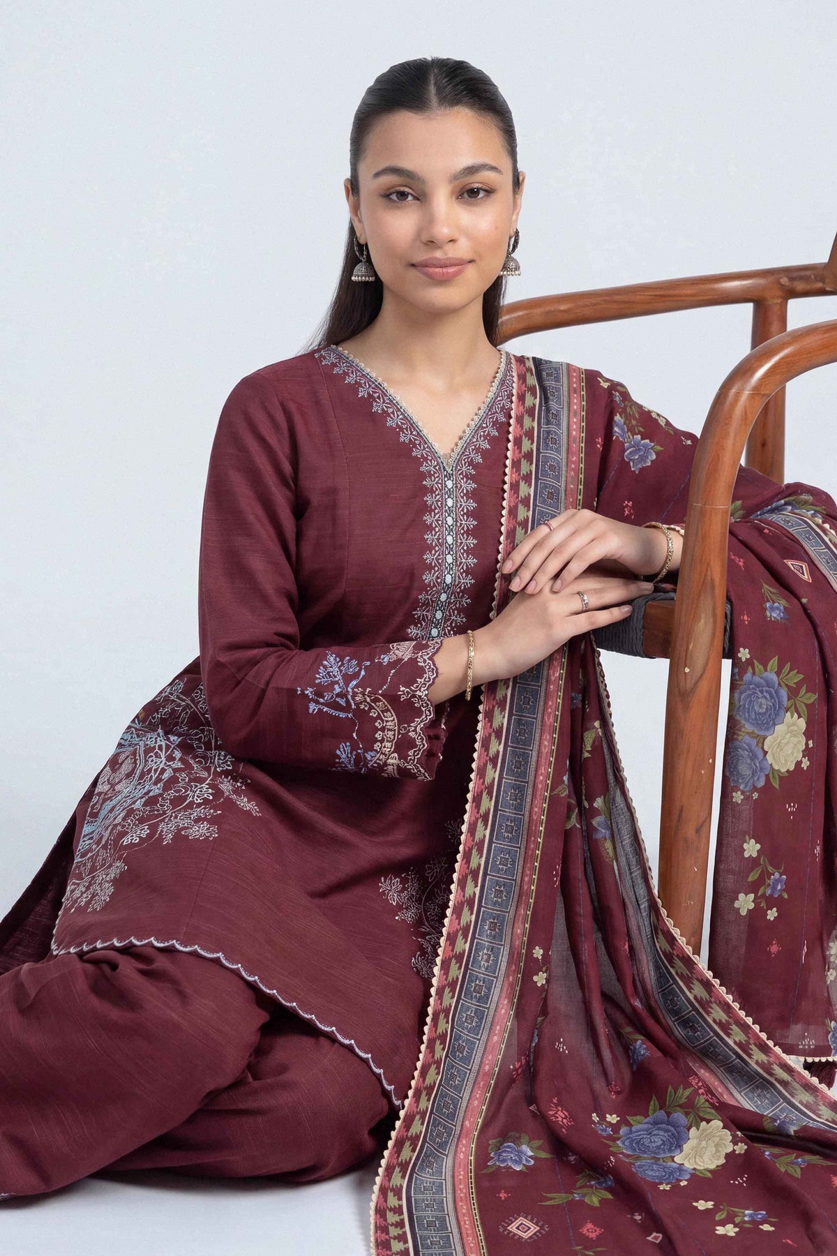 3 Piece - Printed Embroidered Suit - U3PE-NISHA26WV1-109