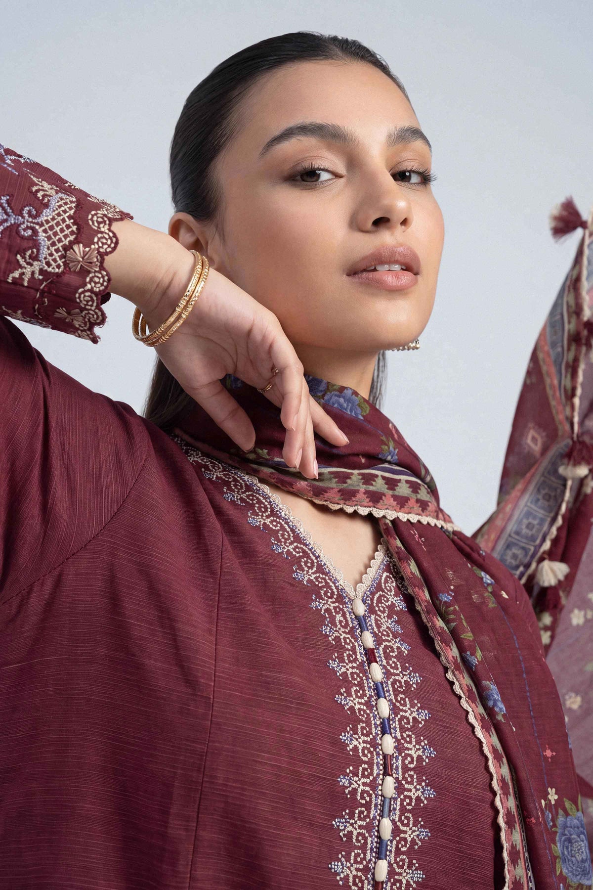 3 Piece - Printed Embroidered Suit - U3PE-NISHA26WV1-109
