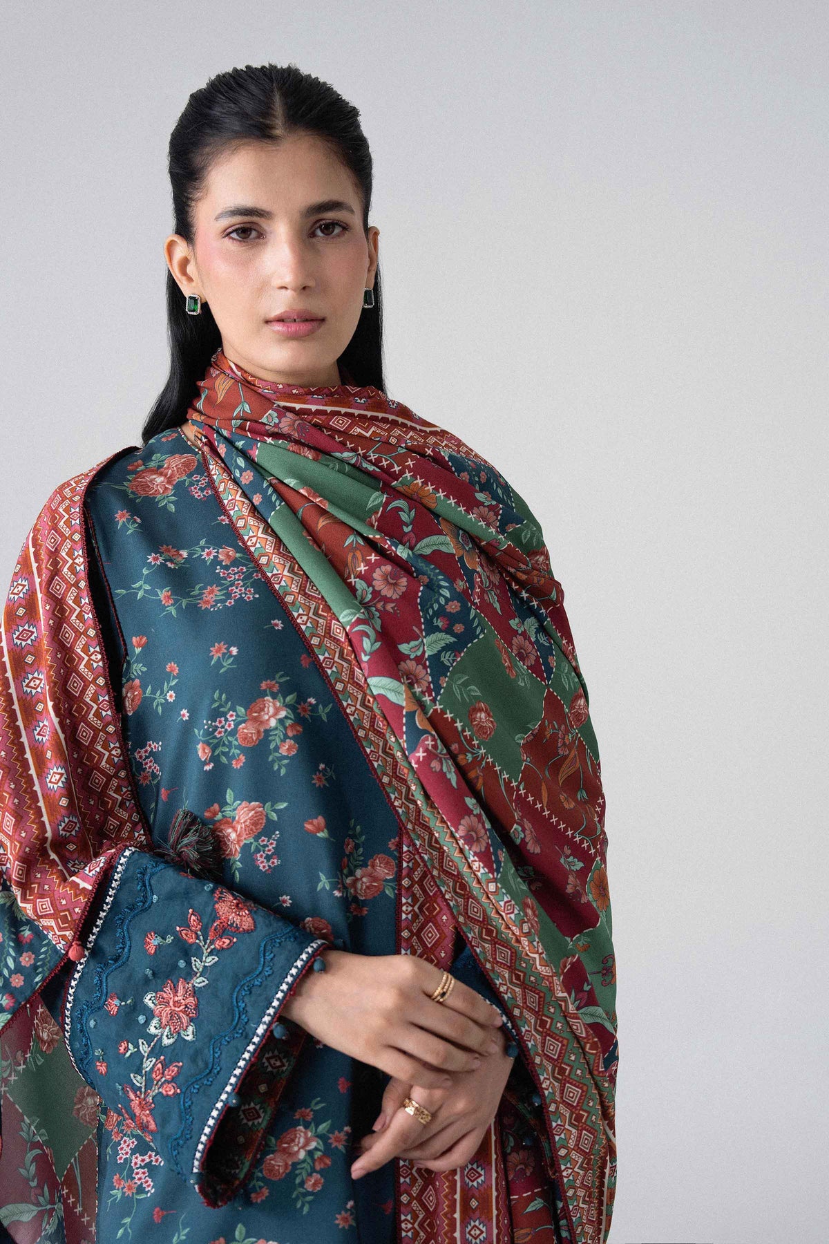 3 Piece - Printed Embroidered Suit - U3PE-NISHA26WV1-12 for Women - Unstitched Collection | Nishat | Shop Online