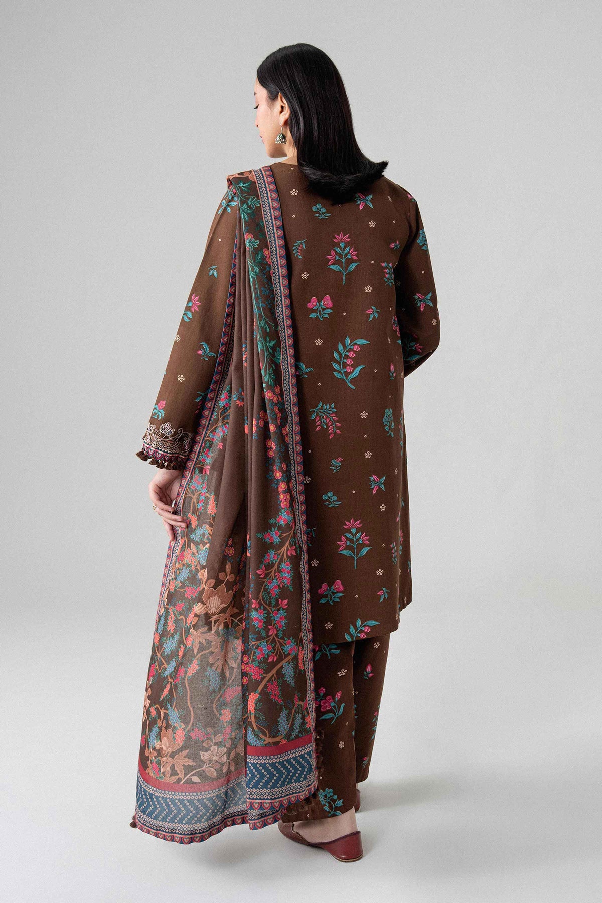 3 Piece - Digital Printed Embroidered Suit - U3PE-NISHA26WV1-121