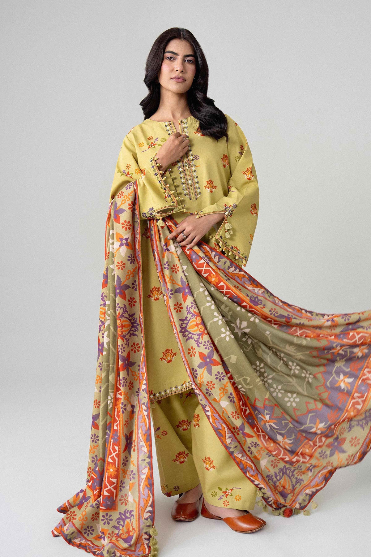 3 Piece - Printed Embroidered Suit - U3PE-NISHA26WV1-131