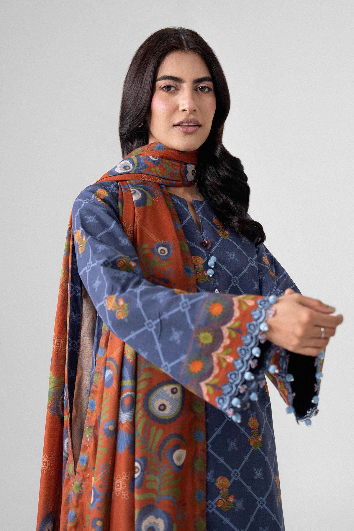 3 Piece - Printed Embroidered Suit - U3PE-NISHA26WV1-134