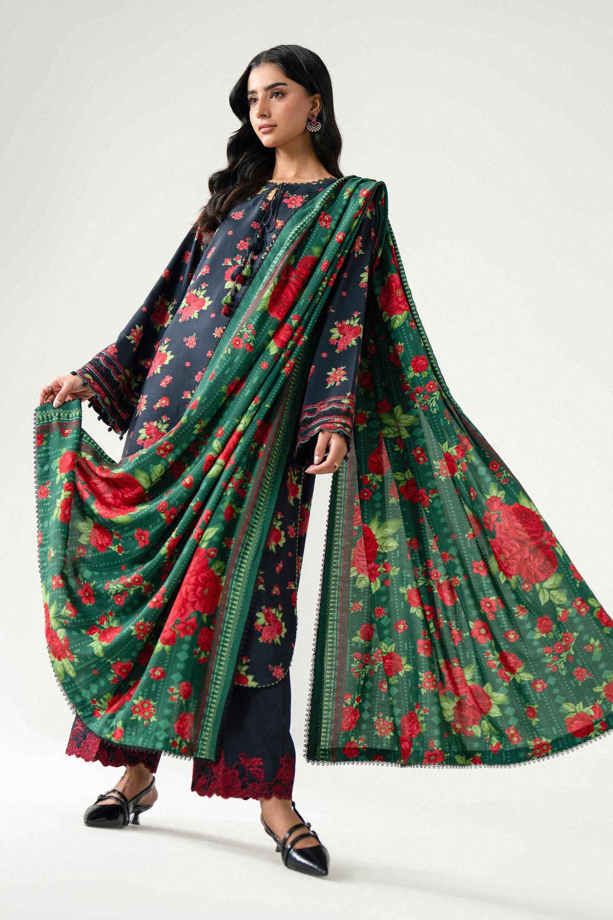 3 Piece - Printed Embroidered Suit - U3PE-NISHA26WV1-15 for Women - Unstitched Collection | Nishat | Shop Online