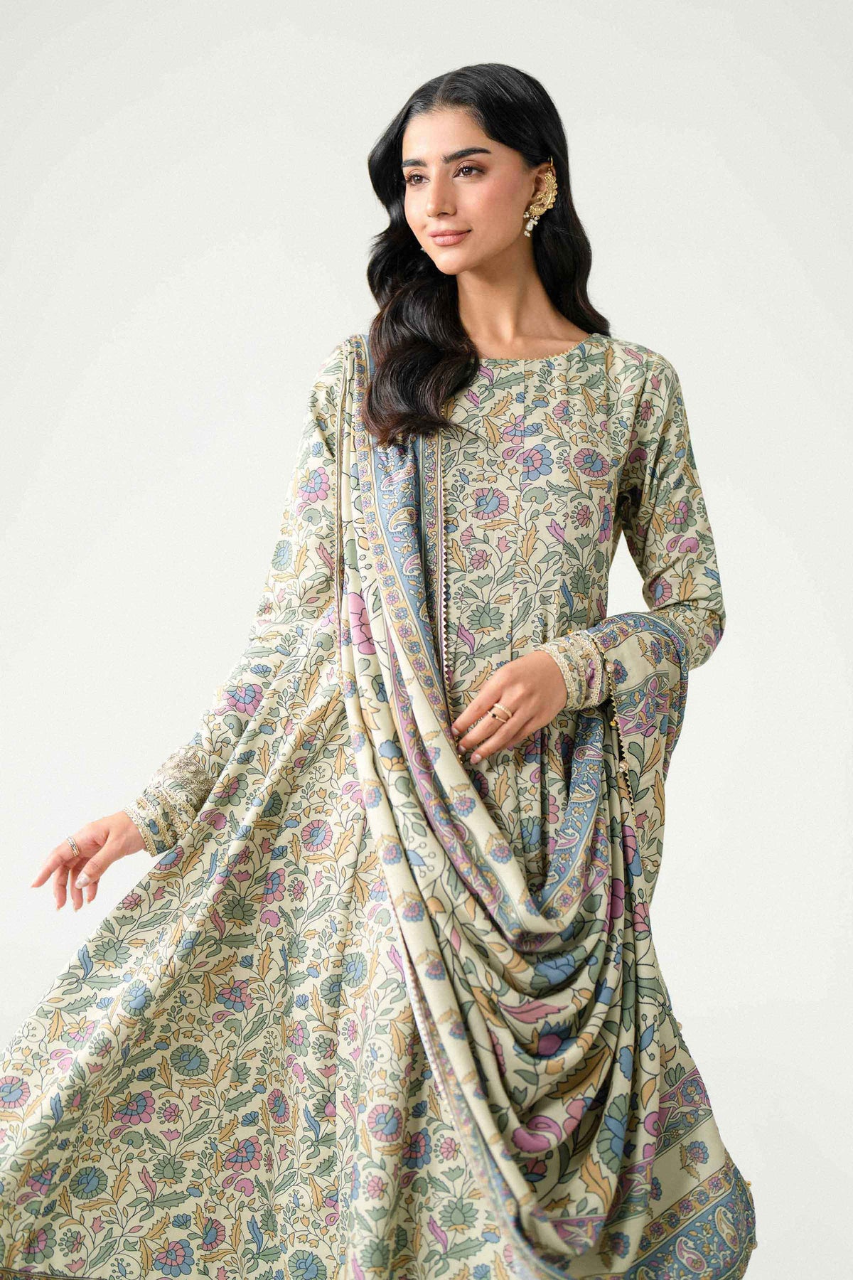 3 Piece - Printed Embroidered Suit - U3PE-NISHA26WV1-42 for Women - Unstitched Collection | Nishat | Shop Online