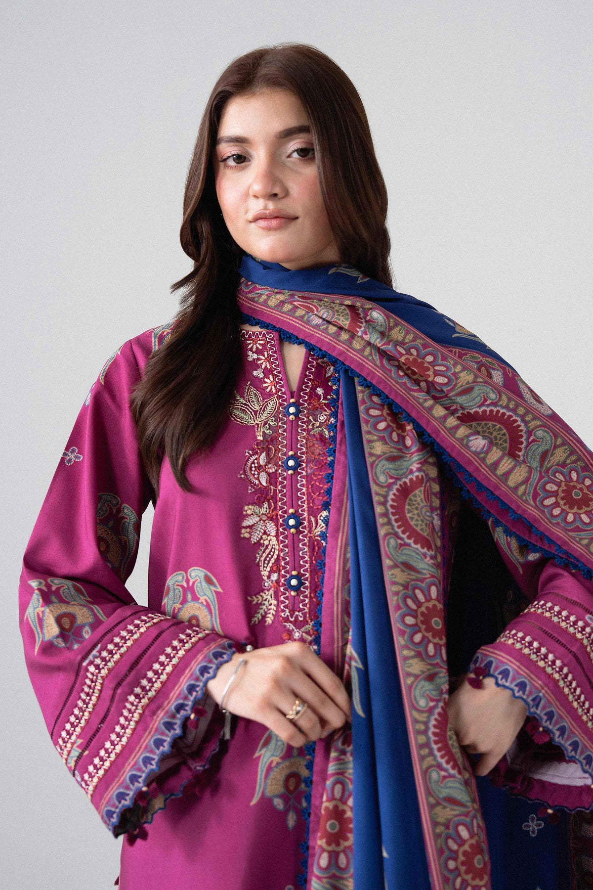 3 Piece - Printed Embroidered Suit - U3PE-NISHA26WV1-7 for Women - Unstitched Collection | Nishat | Shop Online