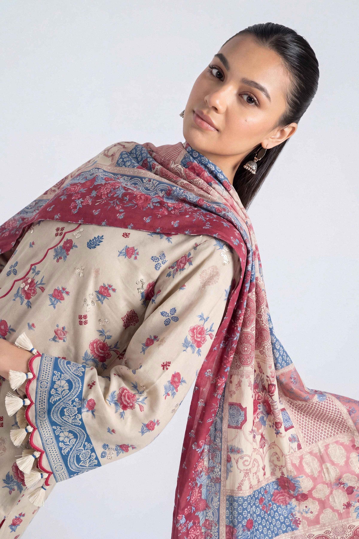 3 Piece - Printed Embroidered Suit - U3PE-NISHA26WV1-76
