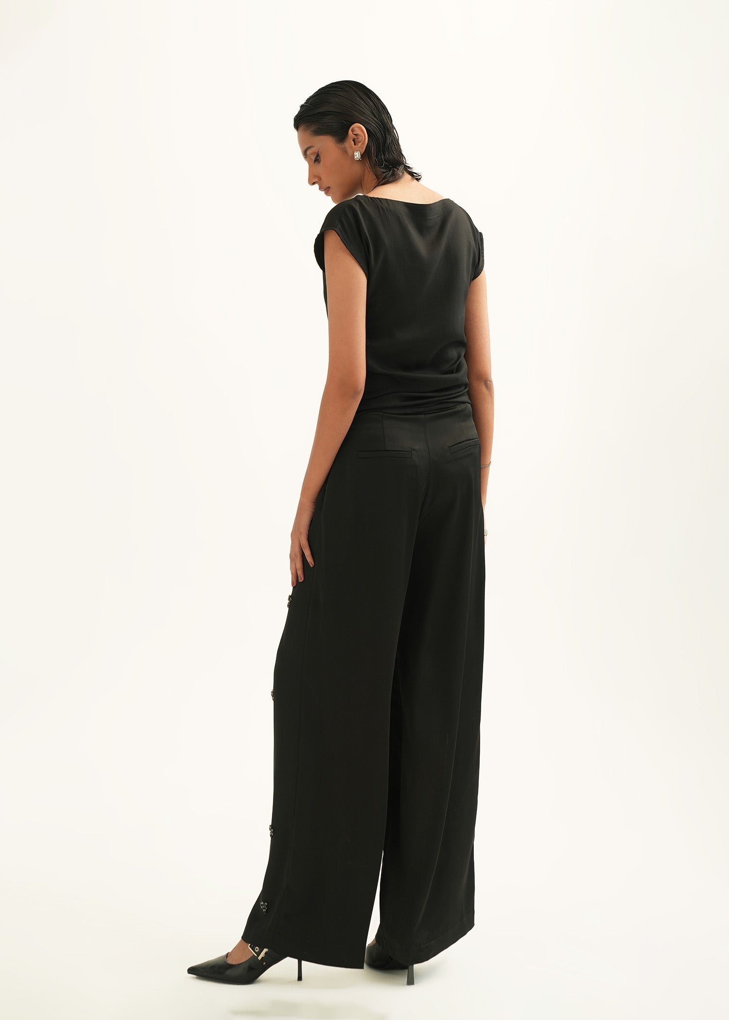 Embellished Satin Pants - KOA