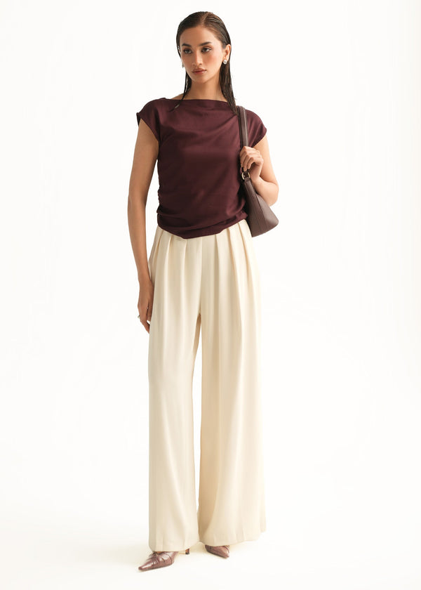 Wide Leg Pleated Pants - KOA