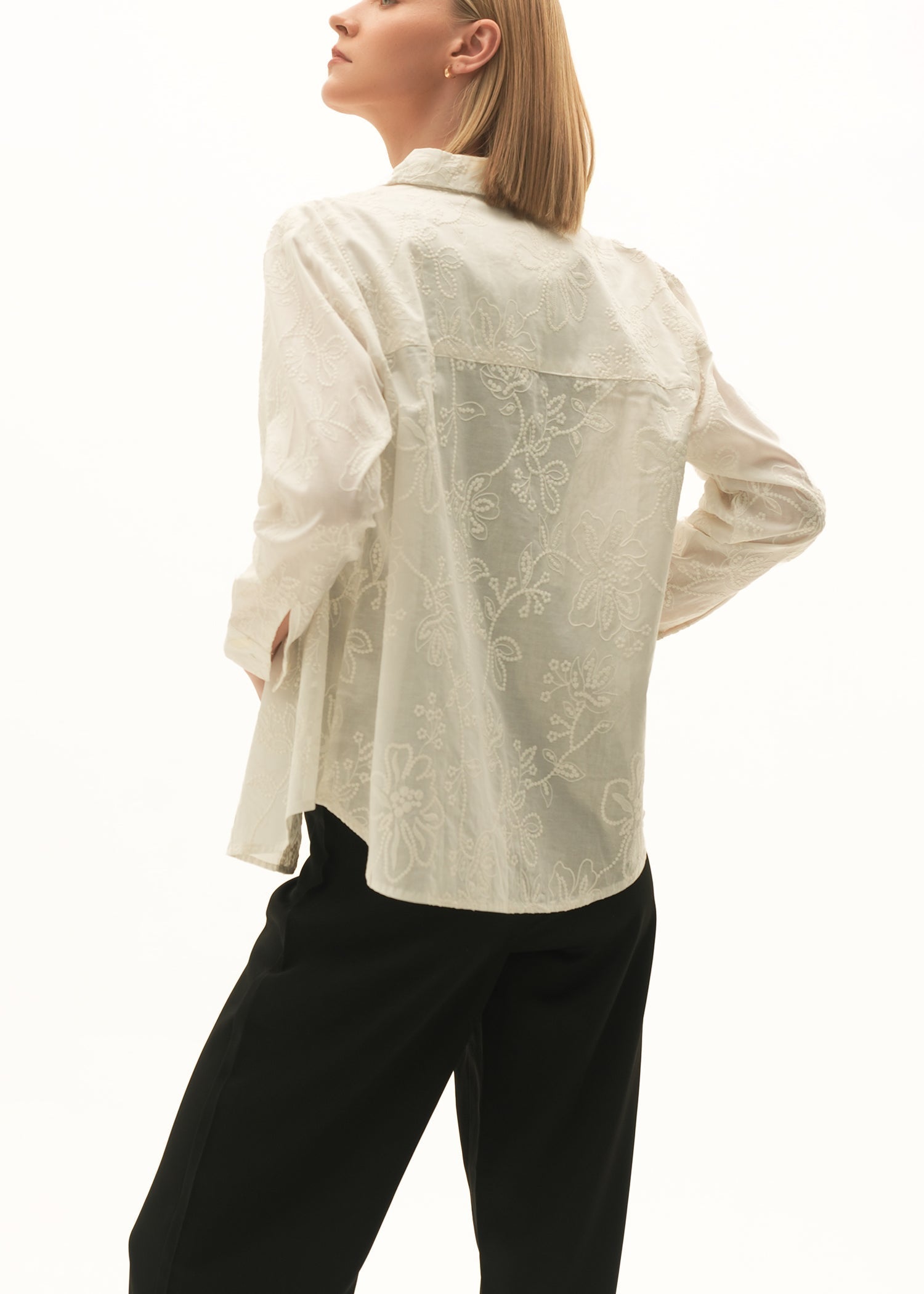 Embroidered Cotton Button-Down Shirt - KOA