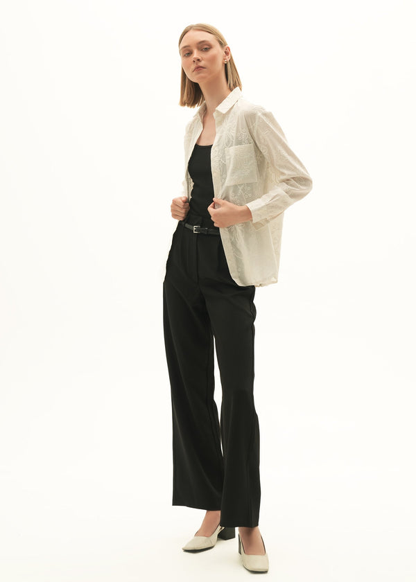 Embroidered Cotton Button-Down Shirt - KOA